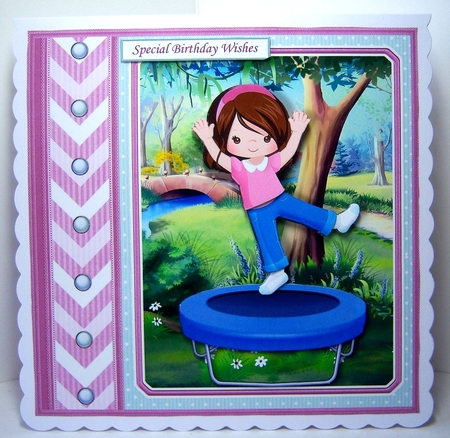 TRAMPOLINE GIRL 7.5 Decoupage & Insert Mini Kit by Katie Silver