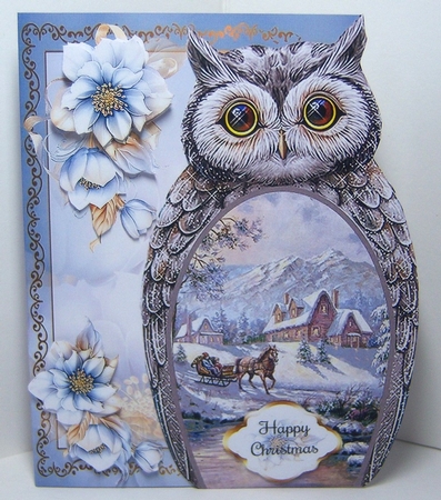 Owl Christmas Scene Shaped Mini Page Kit by Katie Silver