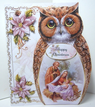 Owl Nativity Scene Christmas Shaped Mini Page Kit by Katie Silver