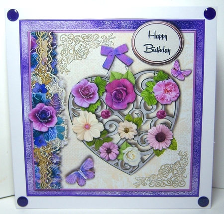 Birthday butterflies 6 x 6 card topper with decoupage Featured Gallery Photo