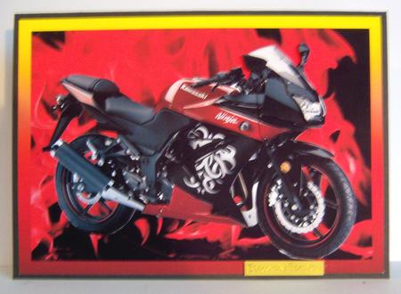 Large A4 Sport Bike on Flame Background 1 of 2 by Katie Silver