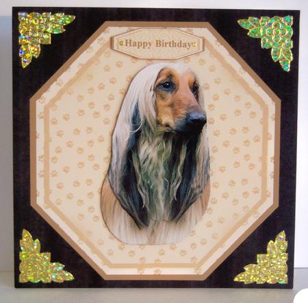 Afghan Hound Plate Shaped Card & Stand by Katie Silver