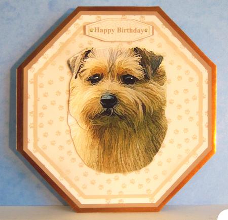 Norfolk Terrier Plate Shaped Card & Stand by Katie Silver