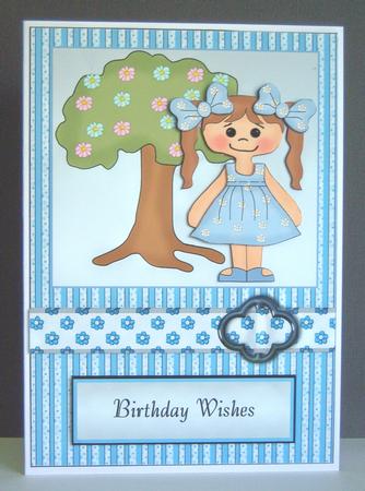 Little Miss Card Front by Katie Silver