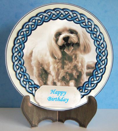 Cute Dog Plate Card with Stand by Katie Silver