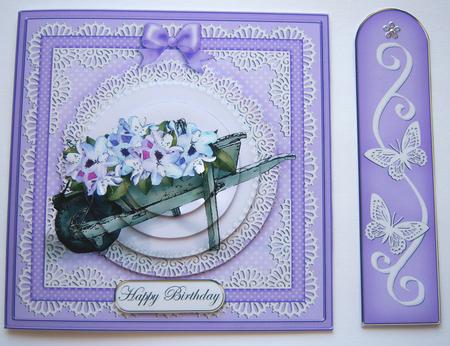 Flower Filled Wheelbarrow Quick Card with Circle Pyramage To by Katie Silver