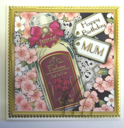 Rose Perfume Mum Birthday 6in Duo Corner Stacker by Katie Silver
