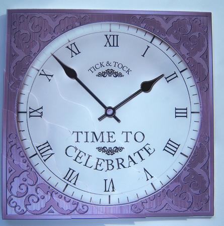 Time to Celebrate Clock Wavy Corner Side Stacker Topper by Katie Silver