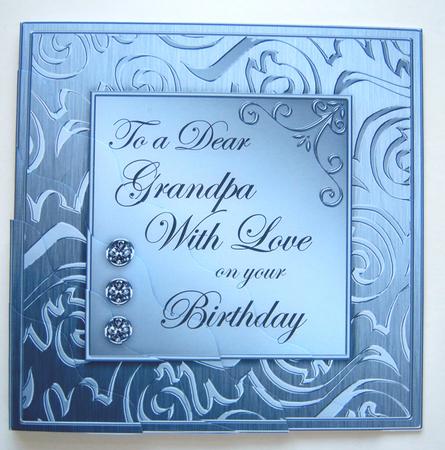 Elegant Metallic Birthday Grandpa Wavy Corner Stacker by Katie Silver