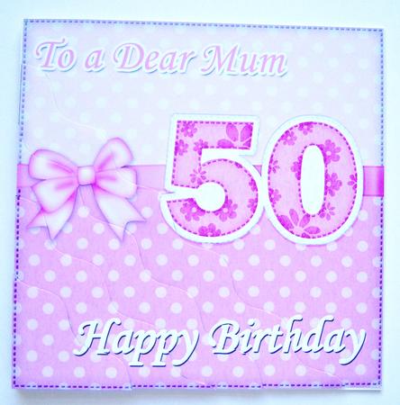 50th Birthday Mum Felties Wavy Corner Side Stacker Topper by Katie Silver