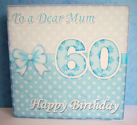 60th Birthday Mum Felties Wavy Corner Side Stacker Topper by Katie Silver