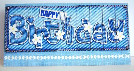 Dl Happy Birthday Denim N Daisies Felties Side Stacker by Katie Silver