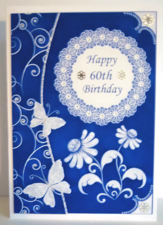 60th Birthday with Butterflies and Flowers 2 by Katie Silver
