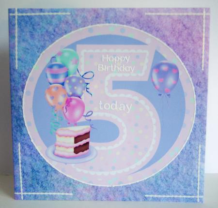 Pink and Purple 5,6,7 with Balloons by Katie Silver
