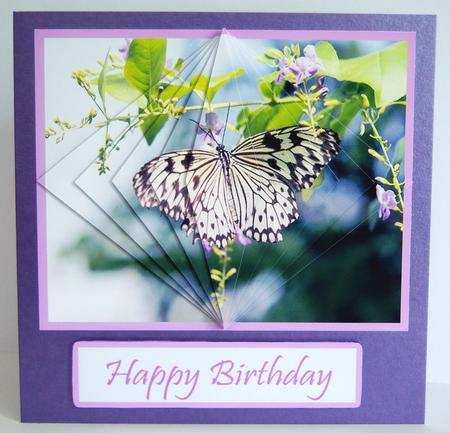 Rice Paper Butterfly Decreasing Diamonds Pyramid, Birthday by Katie Silver