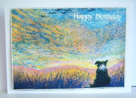 Dog Gazing at the Colour of Evening Wavy Corner Stacker by Katie Silver