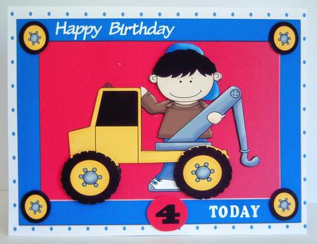 Boys and Their Trucks Age Card 1-6 and Blank 3D by Katie Silver