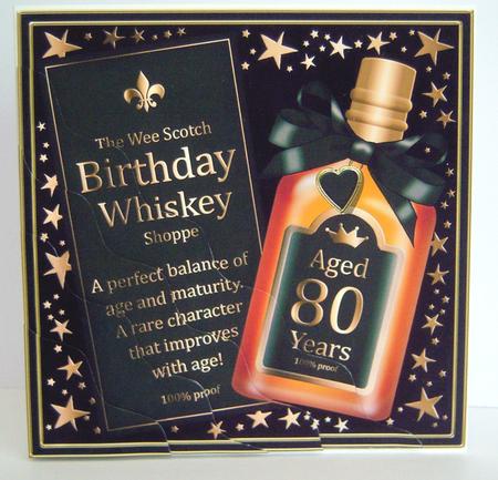 80th Birthday Whisky Wavy Corner Side Stacker Topper by Katie Silver