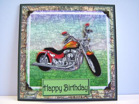 Motorbike Square Card & Topper by Katie Silver