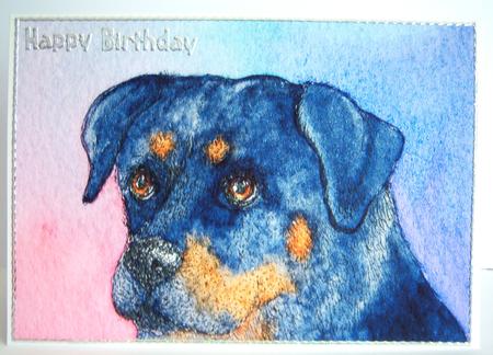 Soft-centred Rottweiler Dog by Katie Silver