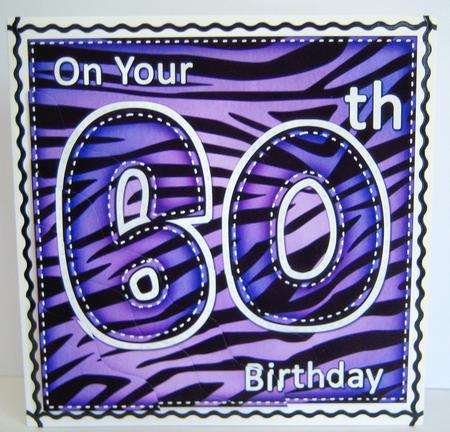 Funky Fun Zebra Print 60th Birthday Wavy Corner Side Stacker by Katie Silver