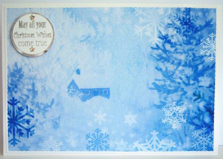 Cabin in Snow Background 4 by Katie Silver