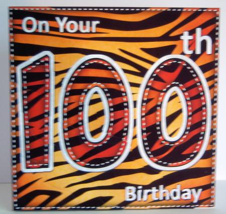 Funky Fun Zebra Print 100th Birthday Wavy Corner Side Stacke by Katie Silver