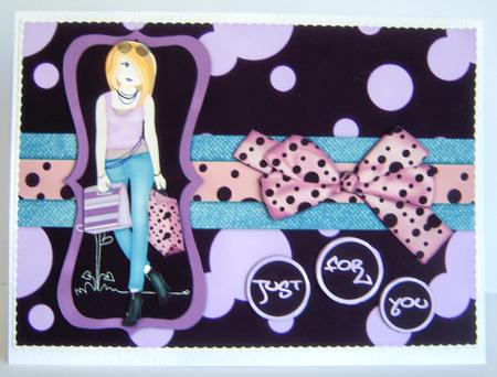 Shopping-mad Teen Decoupage - Lilac & Plum by Katie Silver