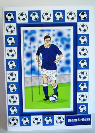 Footballer (blue & White) - A5 by Katie Silver