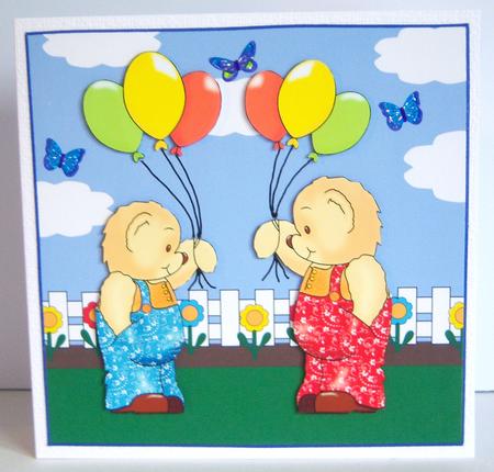 Teddy with Balloons by Katie Silver