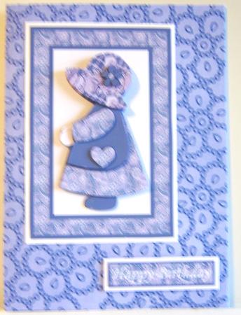 Blue Beaded Flower A4 Backing Paper by Katie Silver