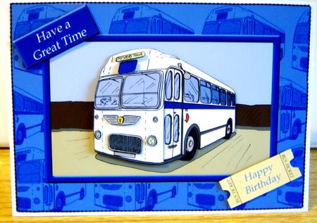 Birthday Bus! (blue) - A5 by Katie Silver