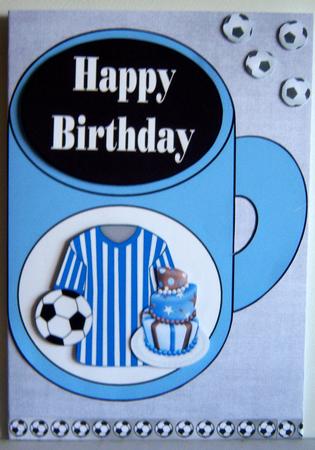Birthday Football Mug - Blue by Katie Silver