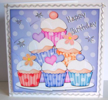 Cupcakes Felties Shell Edged Corner Side Stacker by Katie Silver