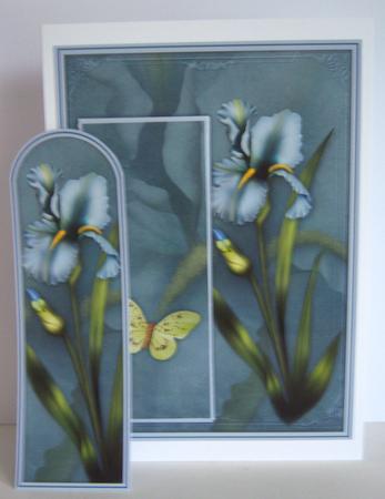 Iris and Butterfly - Bookmark Pocket Card by Katie Silver