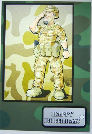 Green and Grey Camo Card Fronts by Katie Silver
