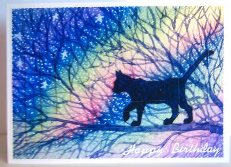Starry, Starry Night - Cat Out and About - Pyramid by Katie Silver