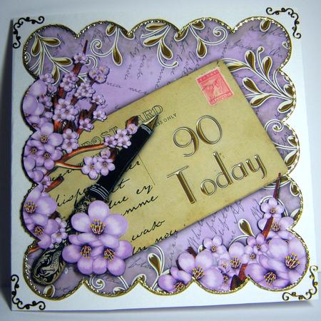 Lilac Cherry Blossom Postcard 90 Today Step by Step by Katie Silver