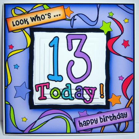 13th Birthday Quick Card with Pyramage by Katie Silver