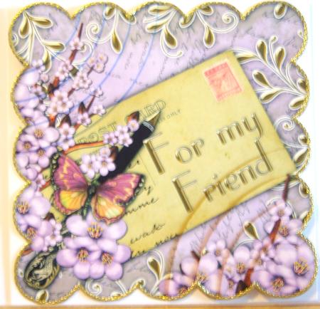Lilac Blossom for My Friend Postcard 6in Duo Corner Stacker by Katie Silver