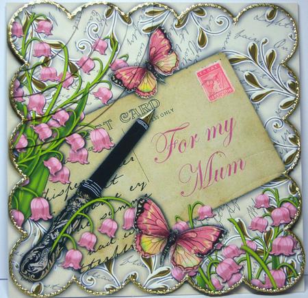 P Lily of the Valley Cream for My Mum 6in Duo Corner Stacker by Katie Silver