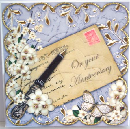 Cream Blossom Silver Anniversary 5in Scallop Bottom Stacker by Katie Silver