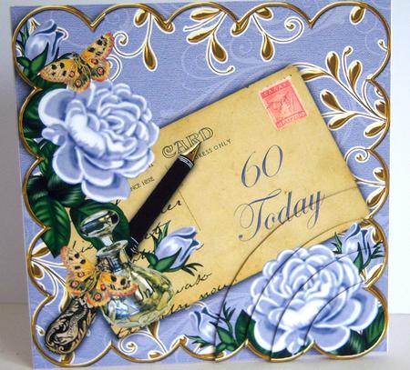 Blue Roses 60 Today 6in Duo Corner Stacker by Katie Silver