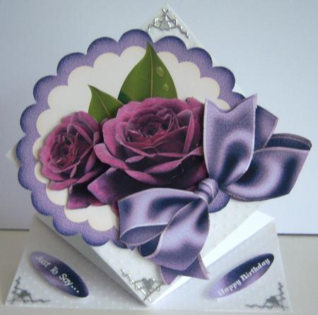Purple Parfait Rose with Bow. by Katie Silver