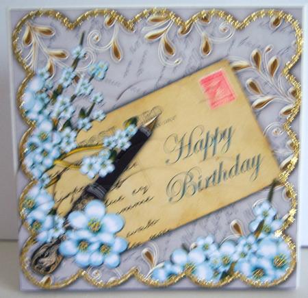 Blue Blossom Silver Birthday 5in Scallop Bottom Stacker by Katie Silver