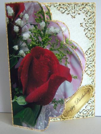 Red Rose Envelope Card Front 2 by Katie Silver