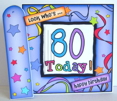 80th Birthday Quick Card with Pyramage by Katie Silver