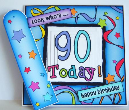 90th Birthday Quick Card with Pyramage by Katie Silver