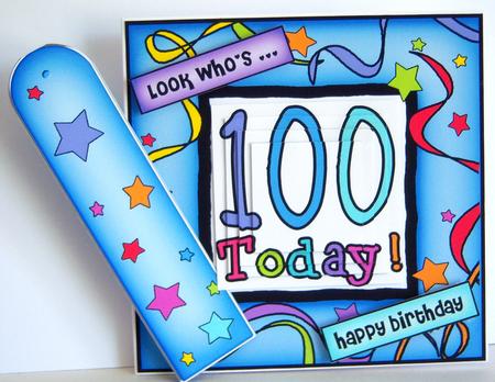 100th Birthday Quick Card with Pyramage by Katie Silver