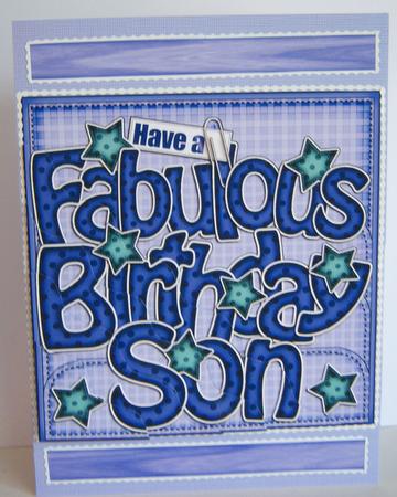Birthday Son Wavy Corner Side Stacker Topper by Katie Silver